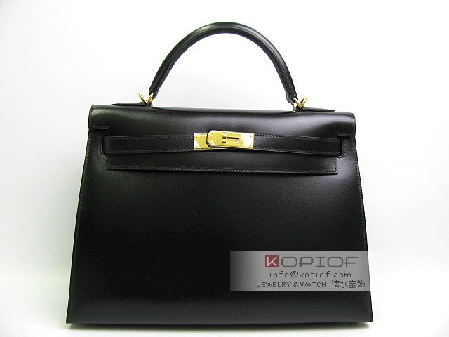 エルメス ケリー スーパーコピー32(外縫い)ボックスカーフ ブラック(金具:ゴールド) her311